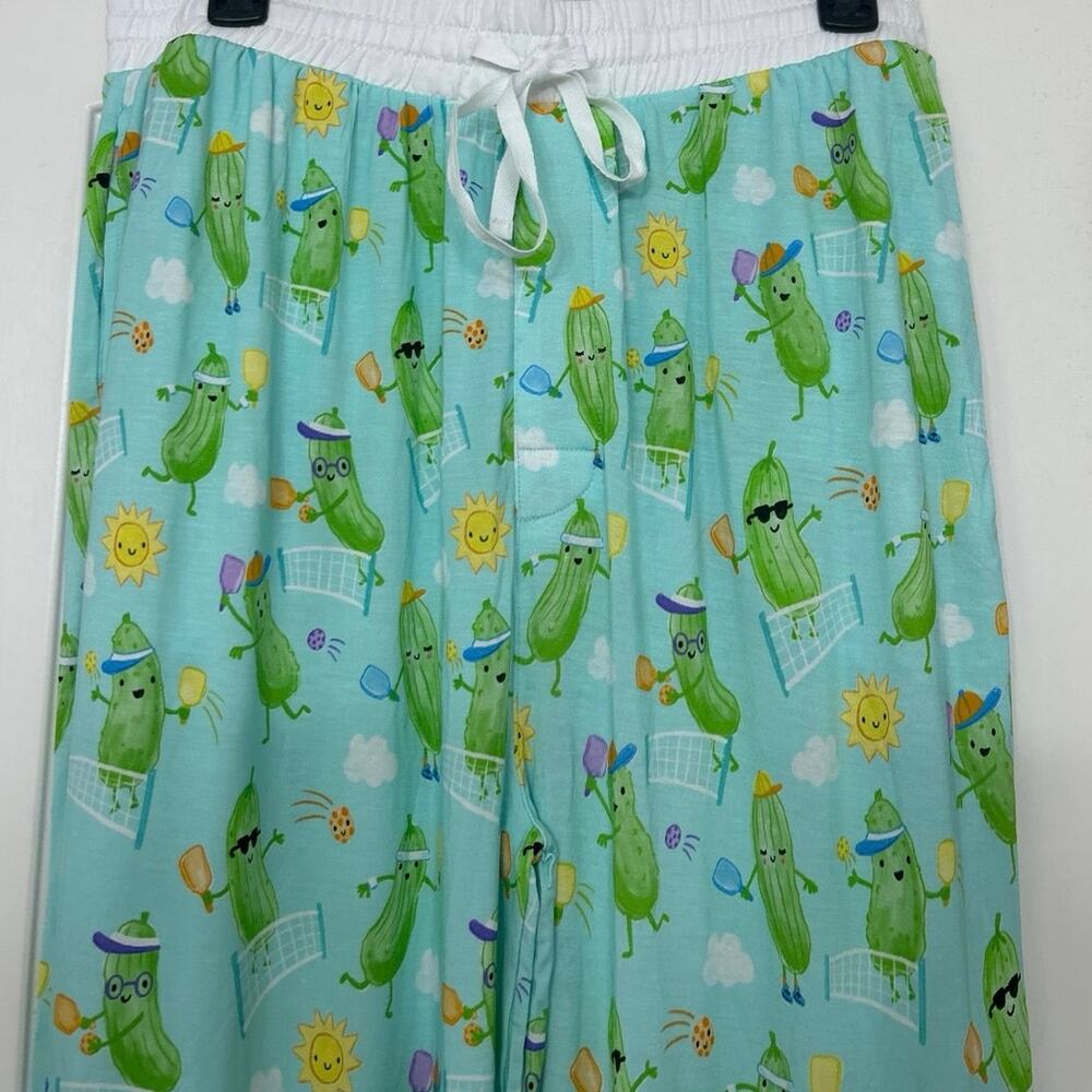 Little Sleepies Bamboo Pajama Pants Pickles Playing Pickleball Novelty NWT L - Picture 6 of 13